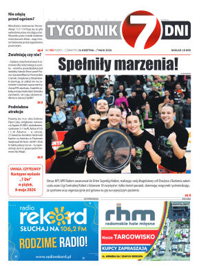 Tygodnik "7 Dni" nr 986 z dn. 24.04. 2026 r. - strona 1