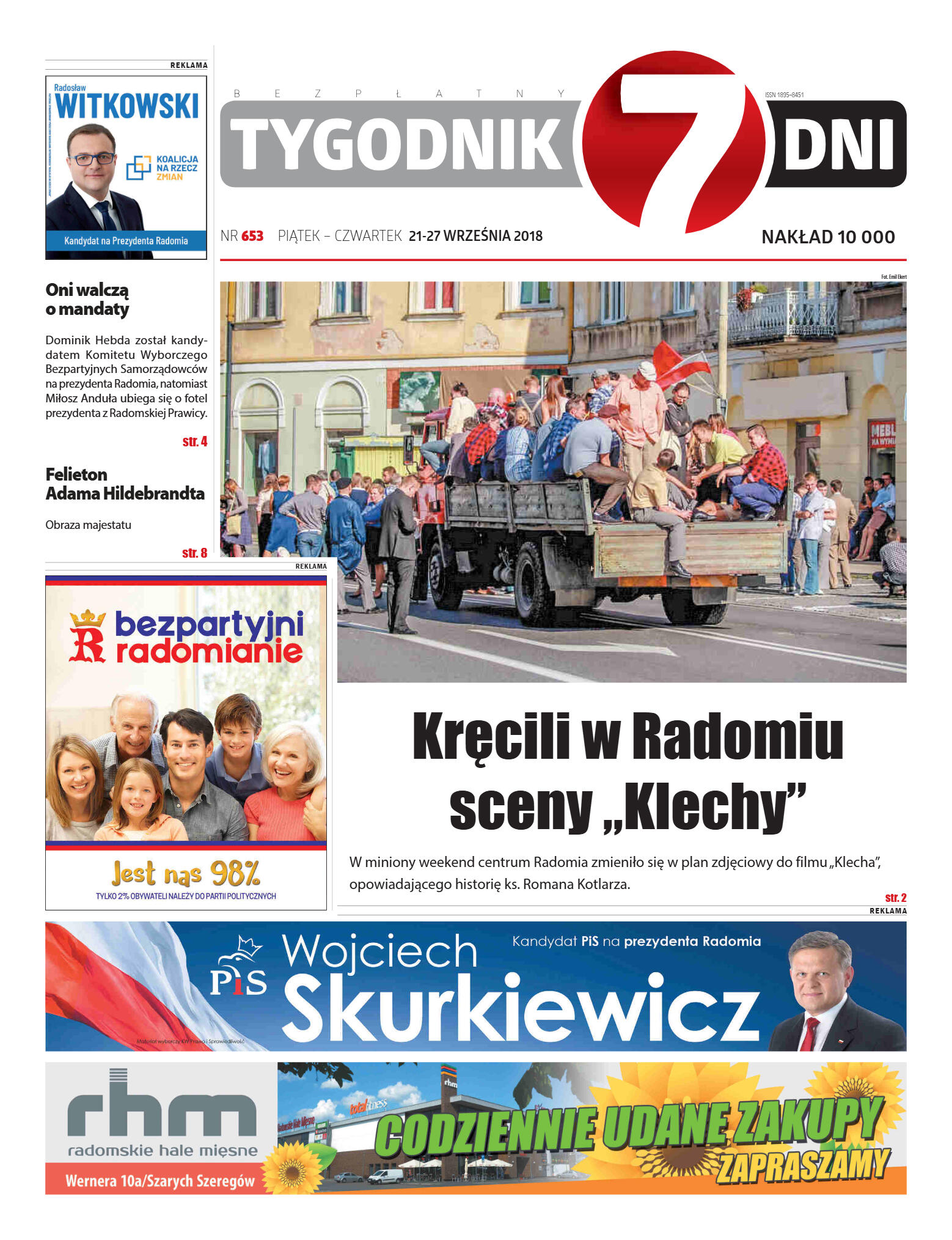 Tygodnik "7 Dni" nr 653 z 21.09.2018 - strona 1