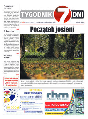 Tygodnik "7 Dni" nr 1001 z dn. 25.09.2026 r. - strona 1