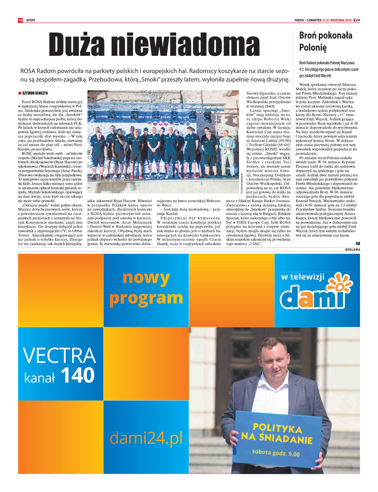 Tygodnik "7 Dni" nr 653 z 21.09.2018 - strona 12