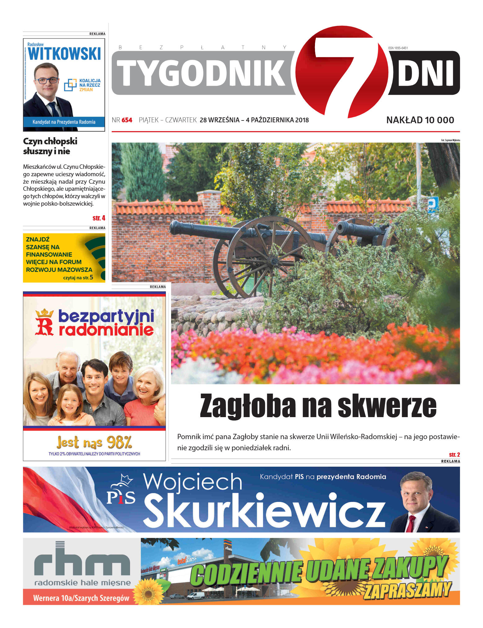 Tygodnik "7 Dni" nr 654 z 28.09.2018 - strona 1