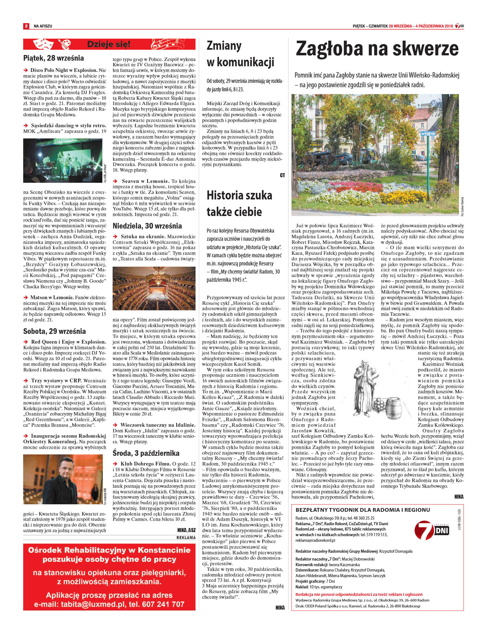 Tygodnik "7 Dni" nr 654 z 28.09.2018 - strona 2