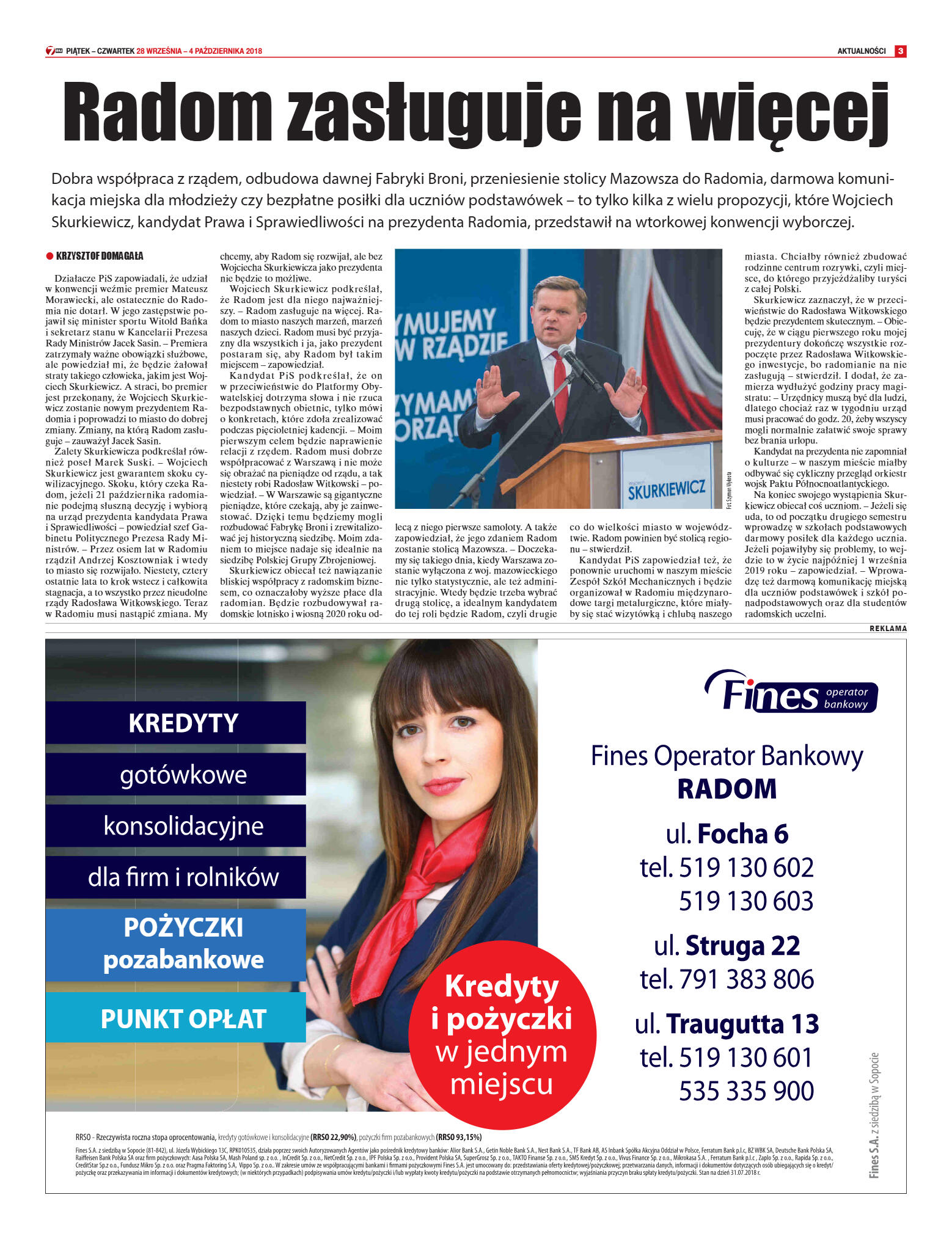 Tygodnik "7 Dni" nr 654 z 28.09.2018 - strona 3