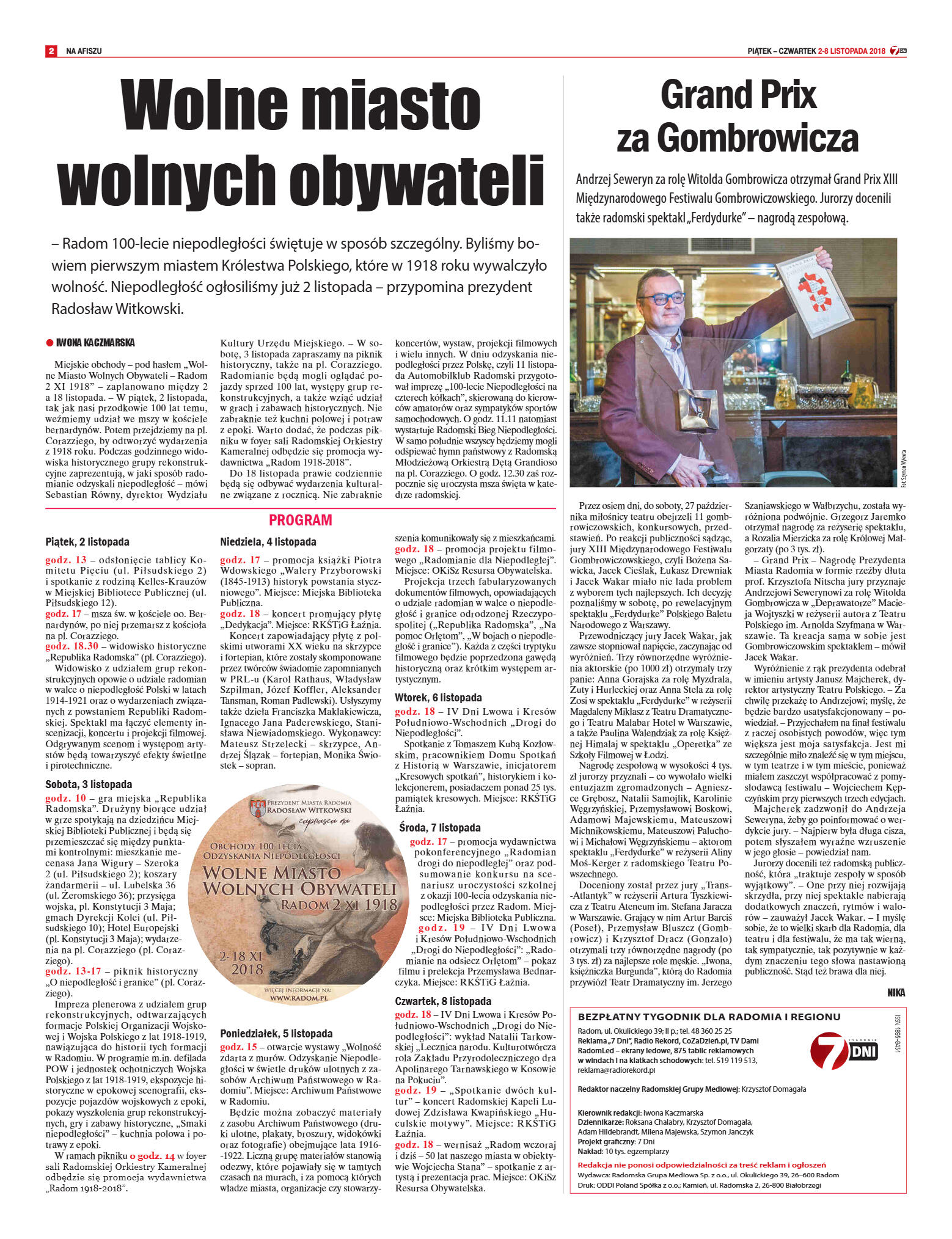 Tygodnik "7 Dni" nr 659 z 02.11.2018 - strona 2