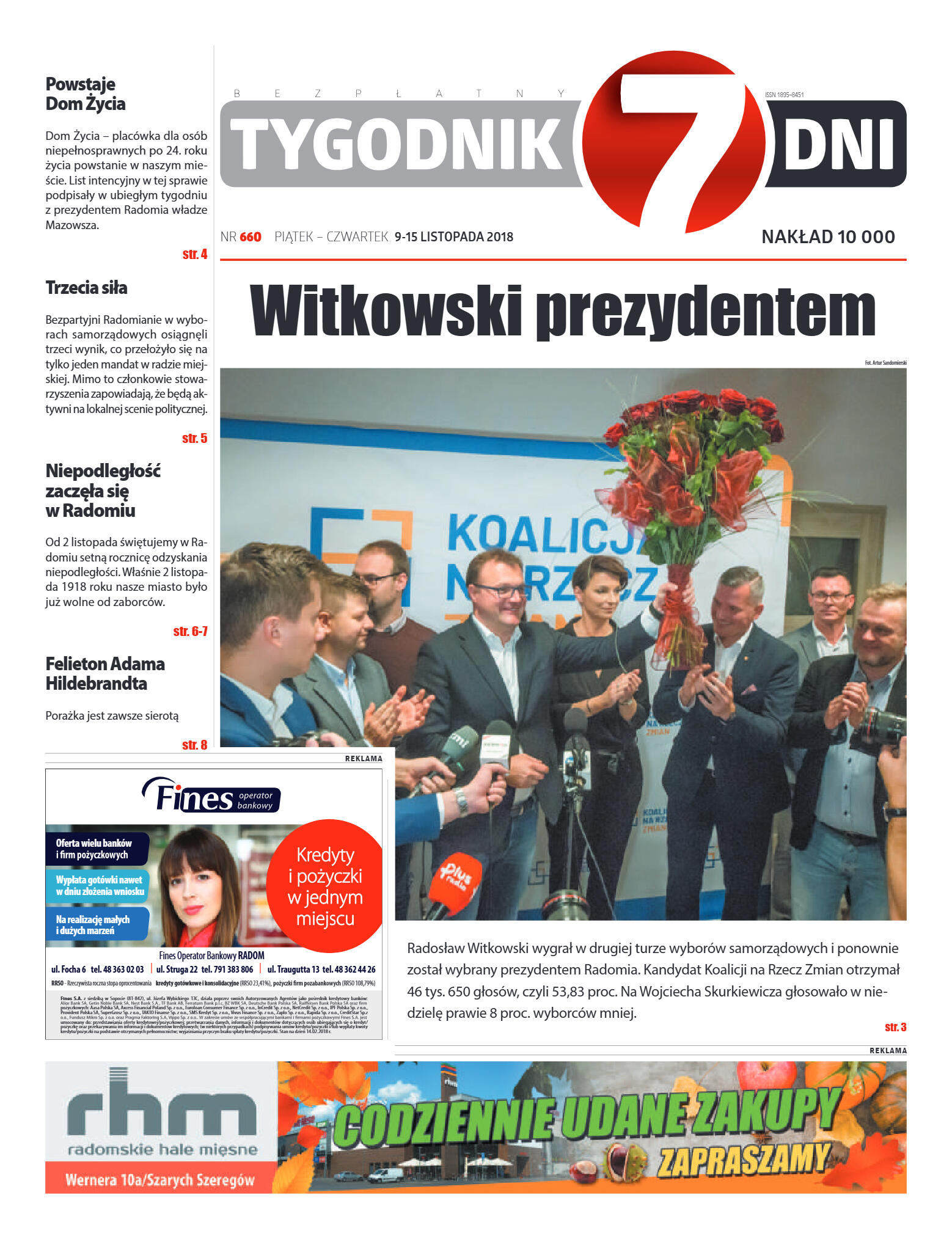 Tygodnik "7 Dni" nr 660 z 09.11.2018 - strona 1