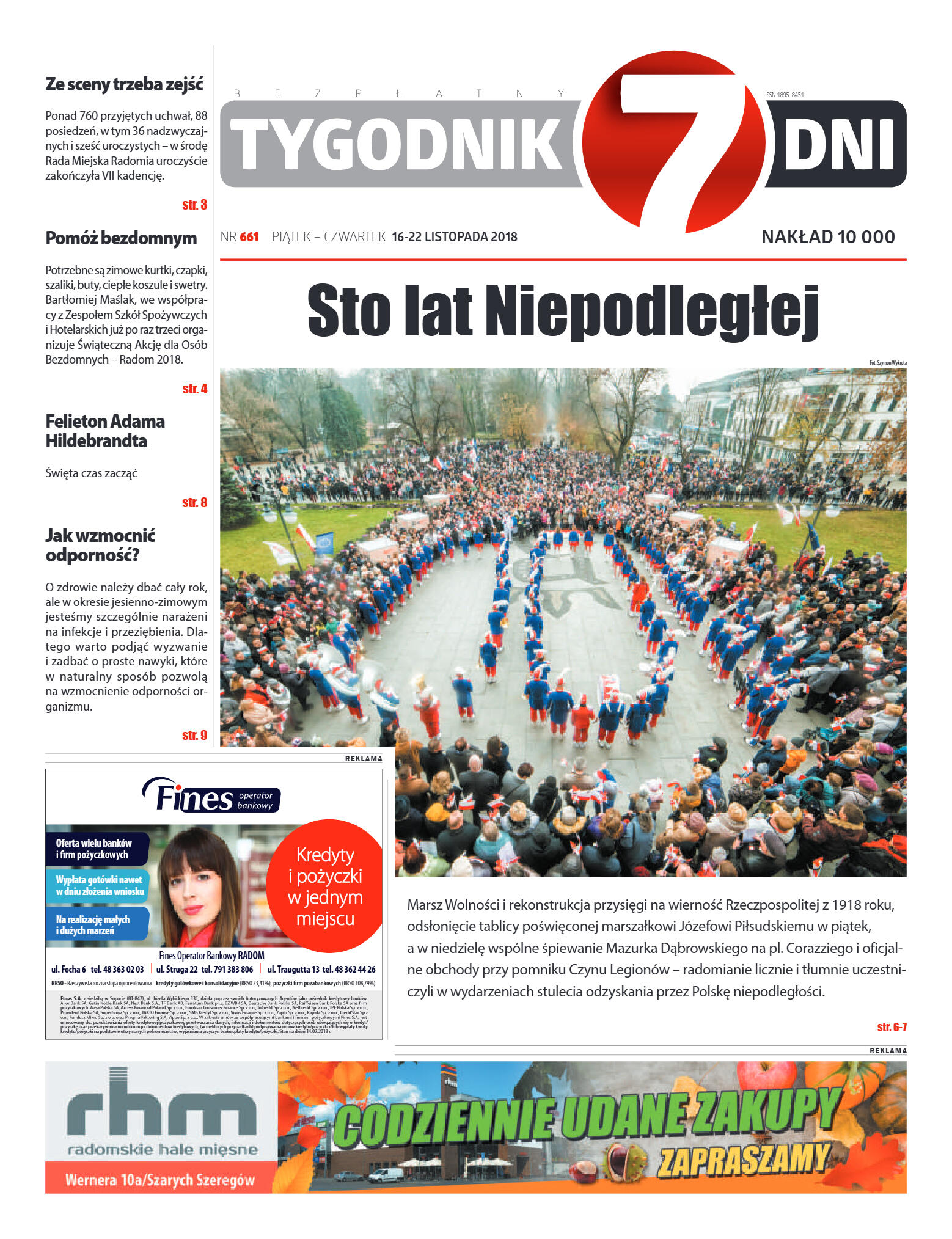 Tygodnik "7 Dni" nr 661 z 16.11.2018 - strona 1