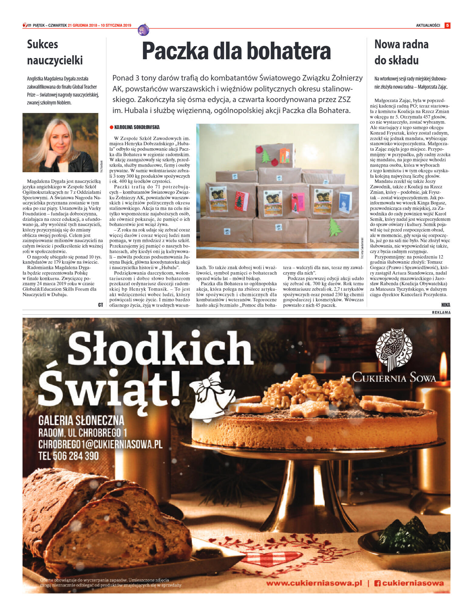 Tygodnik "7 Dni" nr 666 z 21.12.2018 - strona 5