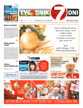 Tygodnik "7 Dni" nr 666 z 21.12.2018 - strona 1