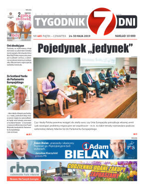 Tygodnik "7 Dni" nr 685 z 24.05.2019 - strona 1