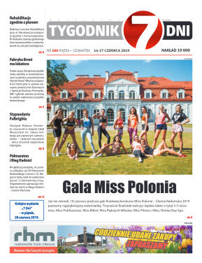 Tygodnik "7 Dni" nr 688 z 14.06.2019 - strona 1