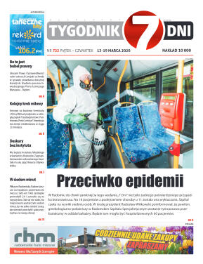 Tygodnik "7 Dni" nr 722 z 13.03.2020 - strona 1