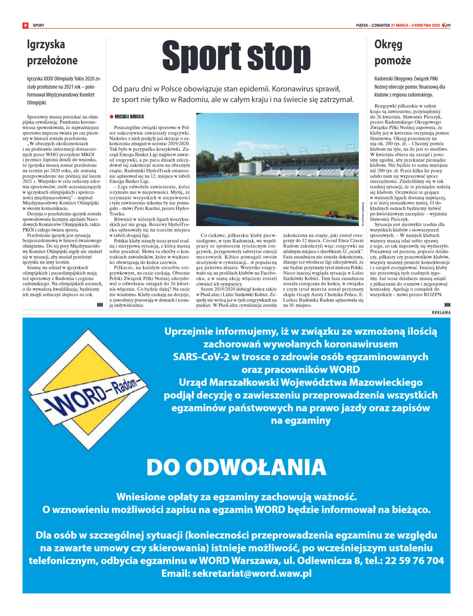 Tygodnik "7 Dni" nr 723 z 27.03.2020 - strona 8