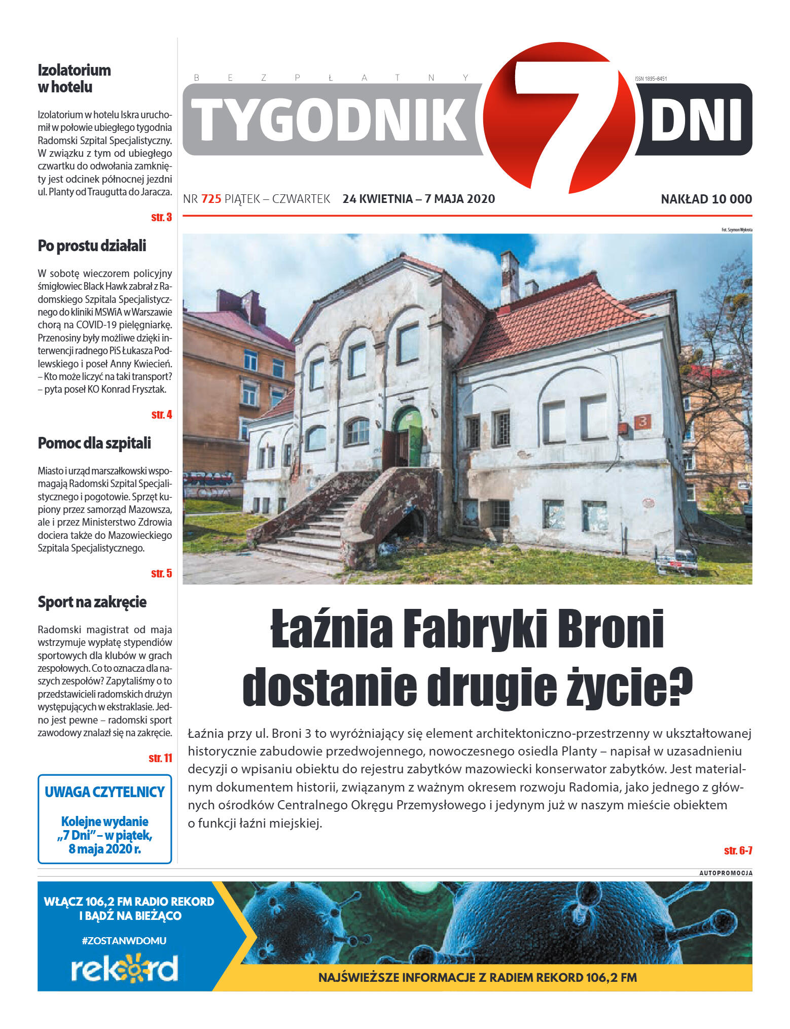 Tygodnik "7 Dni" nr 725 z 24.04.2020 - strona 1