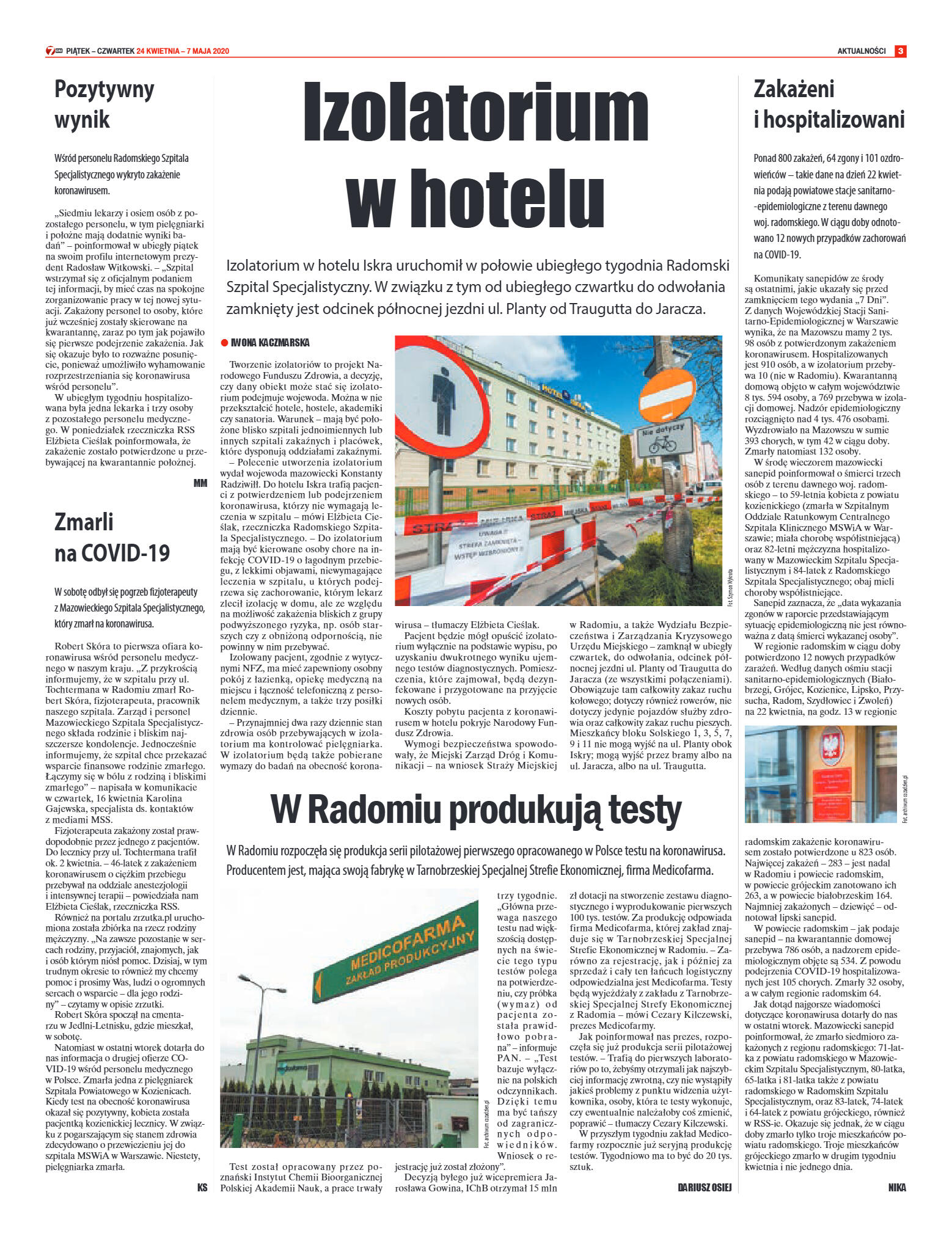 Tygodnik "7 Dni" nr 725 z 24.04.2020 - strona 3