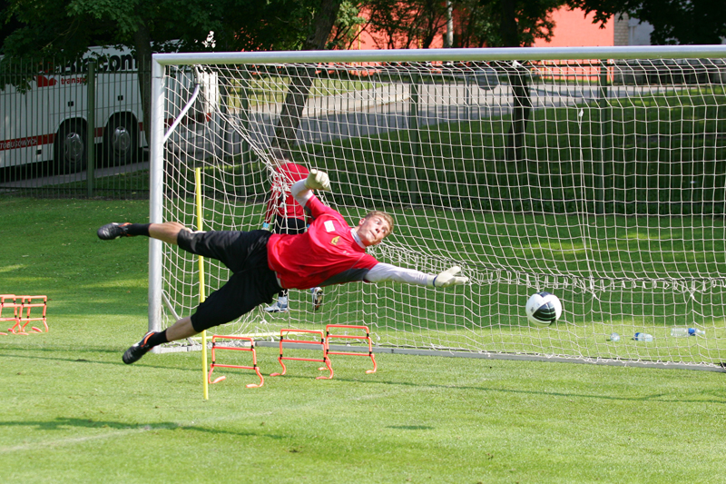 Łukasz Skowron podczas treningu w Jagielloni Białystok
