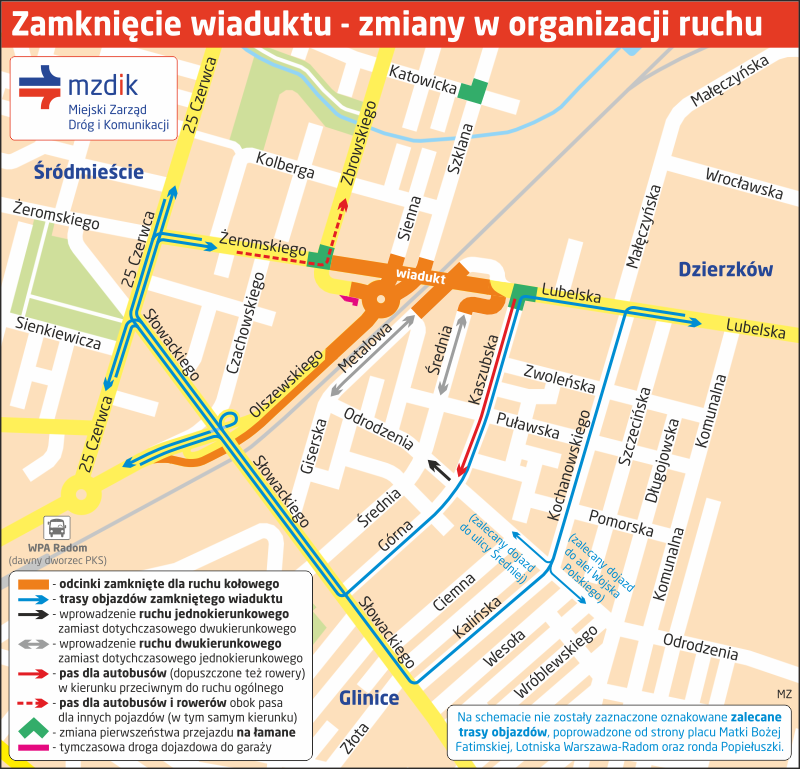 Objazd-wiadukt-Zeromsk-ruch