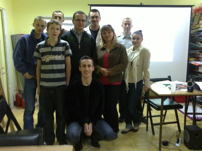 Pierwsza radomska grupa z trenerem Danielem Wożniakiem